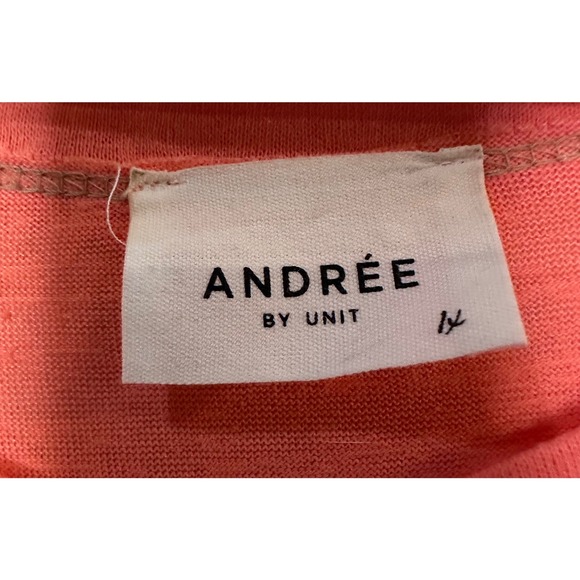 Andree By Unit Coral Crochet Panel Cotton Knit Top 1X Plus Women's - Picture 2 of 5